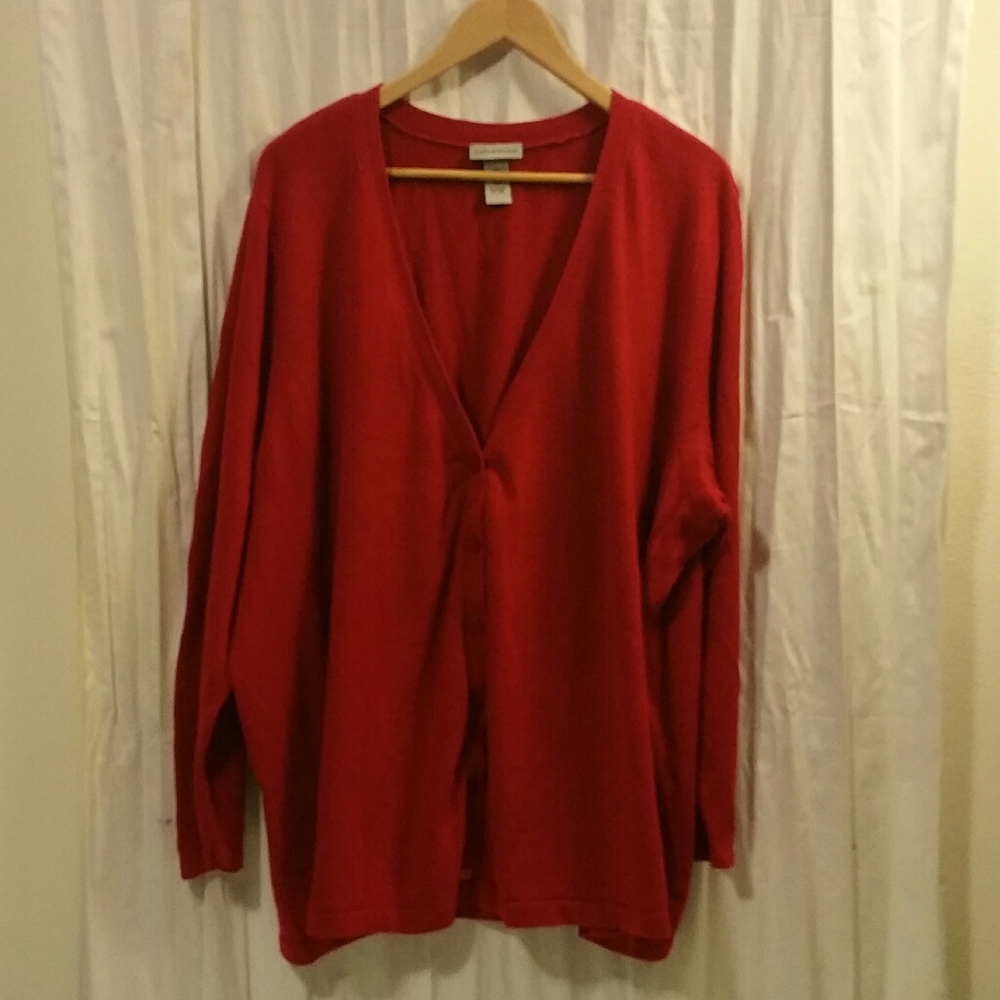 Catherine's Red Cardigan Sweater, 4x